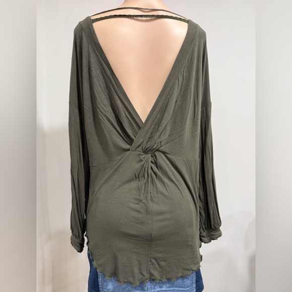 FREE PEOPLE Shimmy Shake  Olive Green Women's Top Size XS - Picture 5 of 6